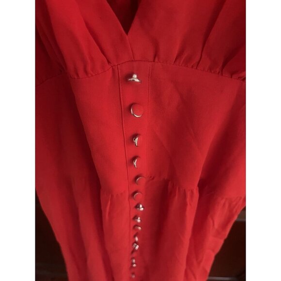 The Kooples Red Long Georgette Midi Dress Size 1 XS - Picture 4 of 8